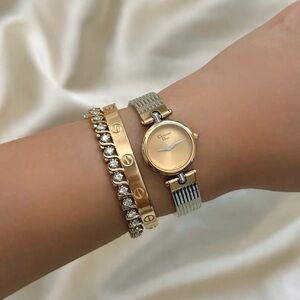 Dior Two-Tone Gold and Silver Round Dial Ladies Watch